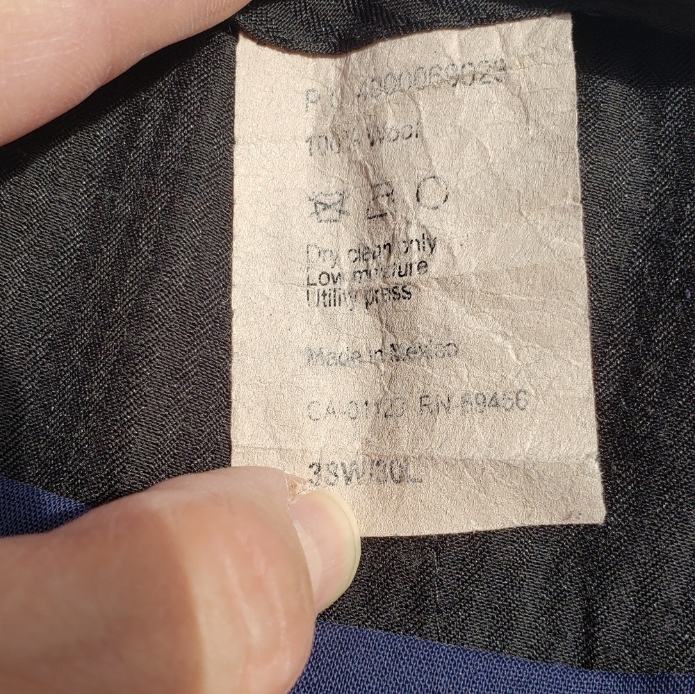 Lauren Ralph Lauren Wool Navy Pants Size 38 x 30 - Picture 7 of 8